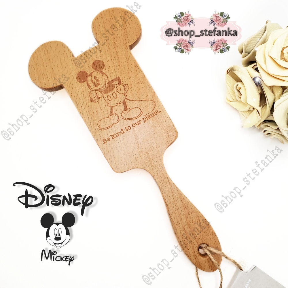 🎁 Mickey Mouse Wooden Paddle Hairbrush 💫